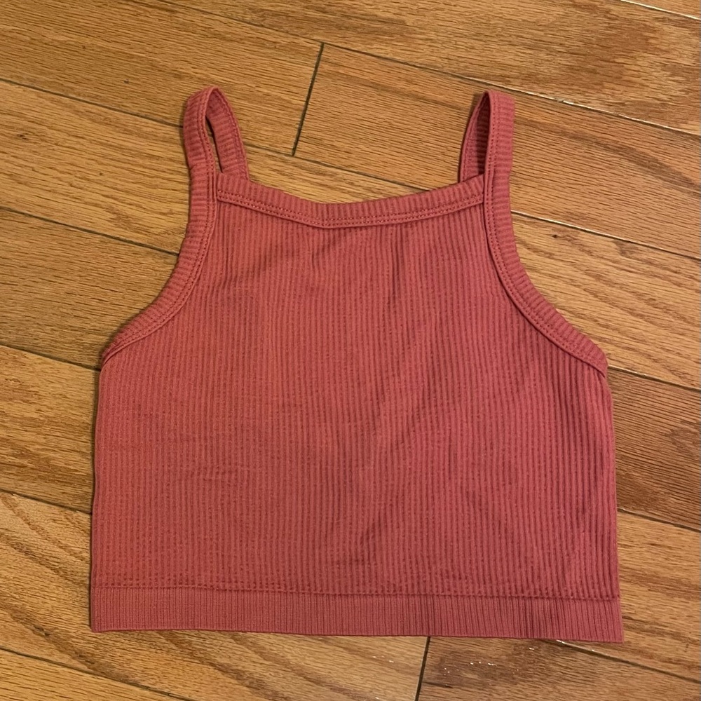 coral papaya cropped tank top